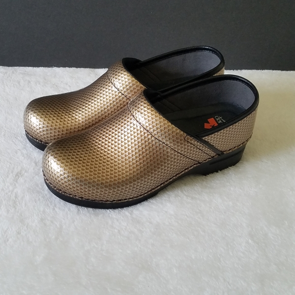 Dansko Shoes - Dansko Professional Silver Copper Metallic Mules